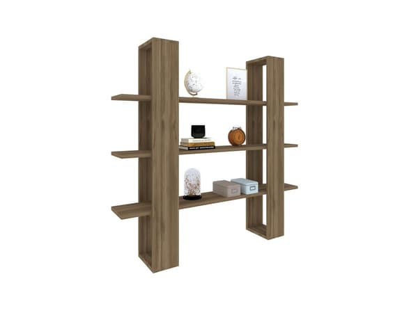 Chic Home Alvar kirjahylly 120x23,2xK120 cm, tummanruskea