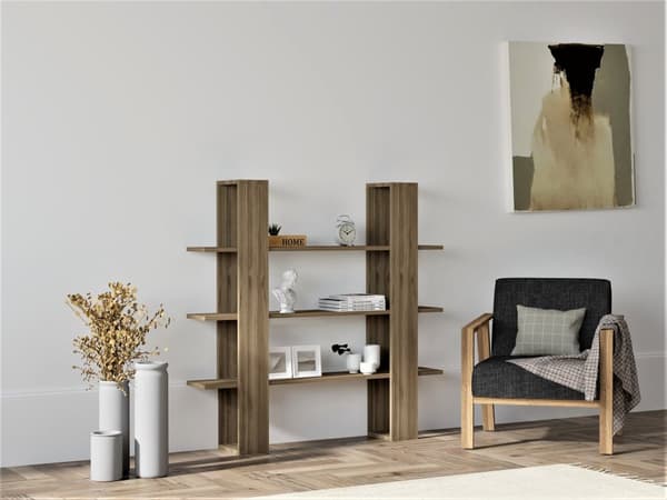 Chic Home Alvar kirjahylly 120x23,2xK120 cm, tummanruskea