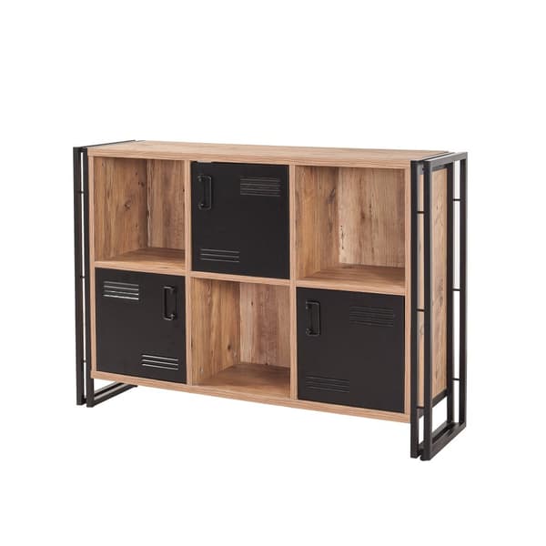 Chic Home Crista hyllykkö 126x35xK89 cm, ruskea/musta