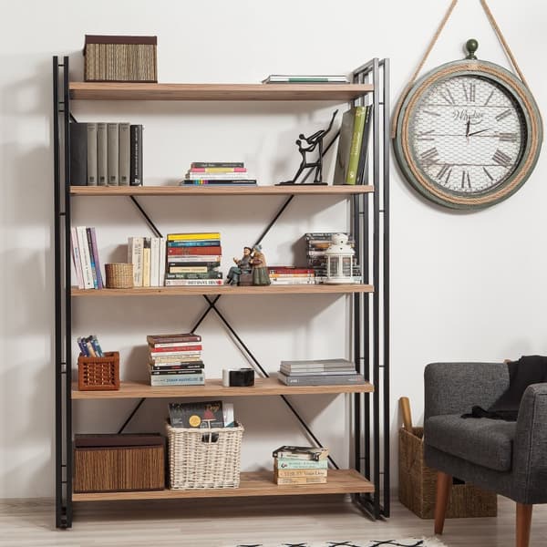 Chic Home Crista hyllykkö 130x35xK180 cm, ruskea/musta