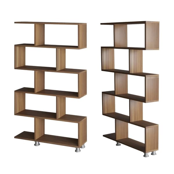 Chic Home Jarno kirjahylly 90x20xK156 cm, tummanruskea