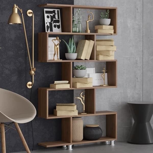 Chic Home Jarno kirjahylly 90x20xK156 cm, tummanruskea