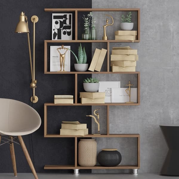 Chic Home Jarno kirjahylly 90x20xK156 cm, tummanruskea