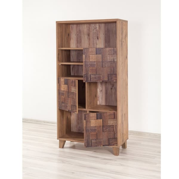 Chic Home Marianna mosaiikki -kirjahylly 80x36xK155 cm, ruskea