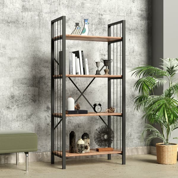 Chic Home Olavi kirjahylly 60x30xK150 cm, ruskea/harmaa