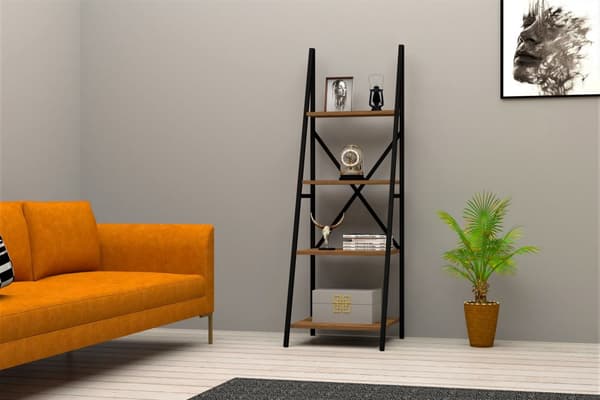 Chic Home Pipsa hyllykkö 50x44xK150 cm, tummanruskea/musta