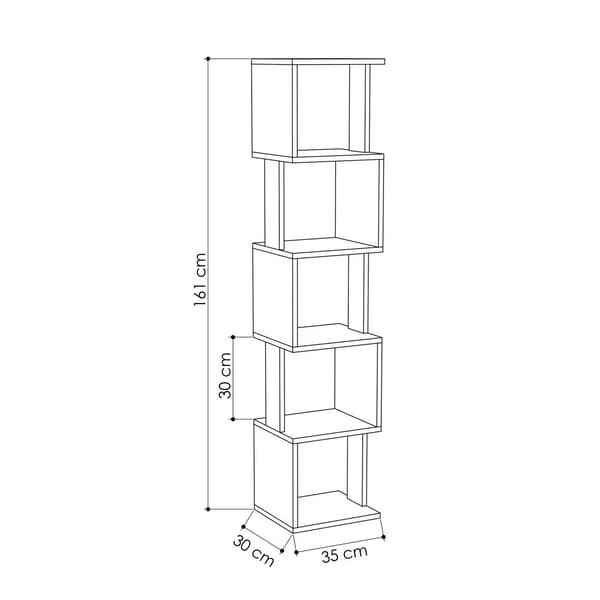 Chic Home Pirke hyllykkö 35x30xK161 cm, vaaleanbeige/antrasiitti