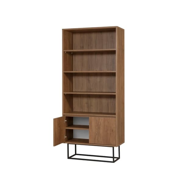 Chic Home Reetta kirjahylly 80x36xK182 cm, tummanruskea/musta