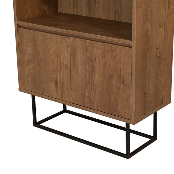 Chic Home Reetta kirjahylly 80x36xK182 cm, tummanruskea/musta