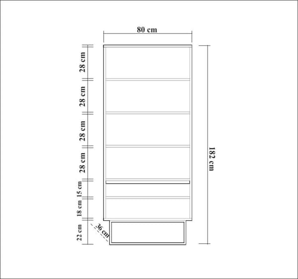 Chic Home Reetta kirjahylly 80x36xK182 cm, tummanruskea/musta