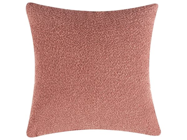 Schäslong 2-sits Rosa Bouclé Vänstervänd Överkast Kuddar Retro Minimalistisk
