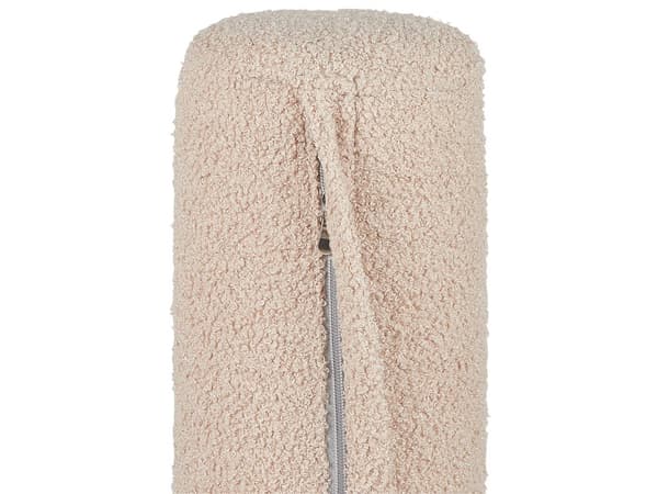 Daybed Beige Boucle 180 x 70 cm 1 Personers Dagseng Chaiselong med Pølsepude til Stue og Soveværelse