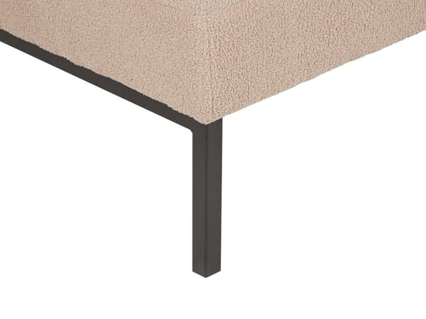 Daybed Beige Boucle 180 x 70 cm 1 Personers Dagseng Chaiselong med Pølsepude til Stue og Soveværelse