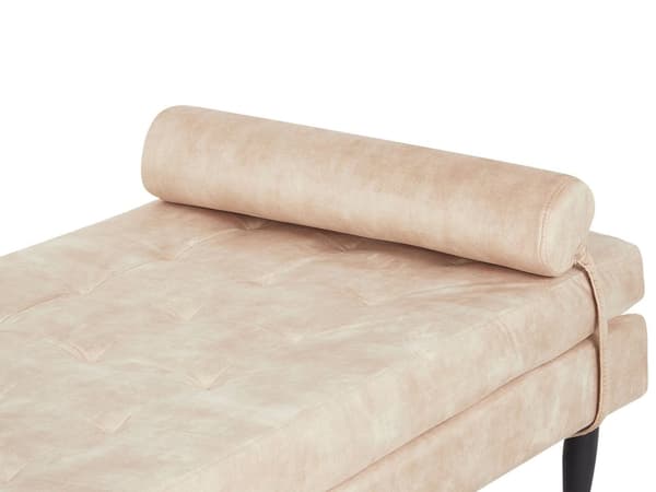 Daybed Beige Velour 180 x 70 cm 1 Personers Dagseng Chaiselong med Pølsepude til Stue og Soveværelse