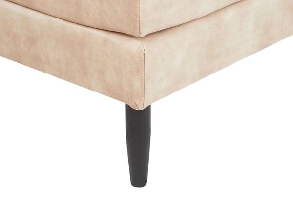 Daybed Beige Velour 180 x 70 cm 1 Personers Dagseng Chaiselong med Pølsepude til Stue og Soveværelse