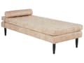 Miniatyrbillede 1 af 11: Daybed Beige Velour 180 x 70 cm 1 Personers Dagseng Chaiselong med Pølsepude til Stue og Soveværelse