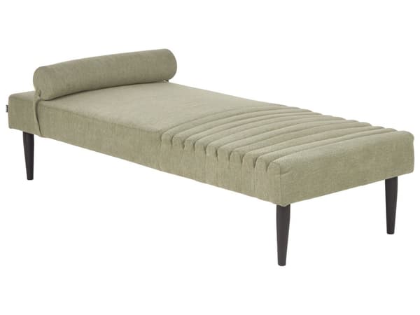 Daybed Grøn Polyester 180 x 70 cm 1 Personers Dagseng Chaiselong med Pølsepude til Stue og Soveværelse
