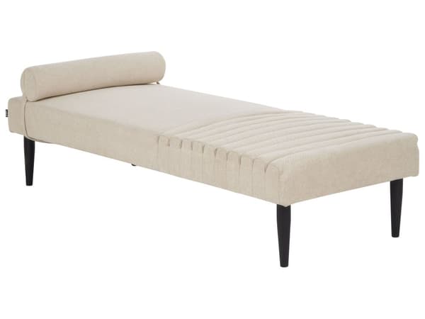 Daybed Beige Polyester 180 x 70 cm 1 Personers Dagseng Chaiselong med Pølsepude til Stue og Soveværelse