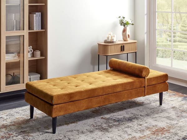 Schäslong Gul Sammet Vardagsrumsmöbler Modern stil