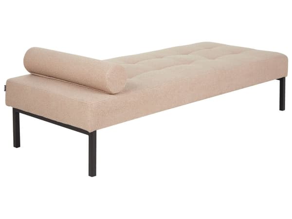 Schäslong Beige Bouclé Vardagsrum Sovrum Metallben Modern stil
