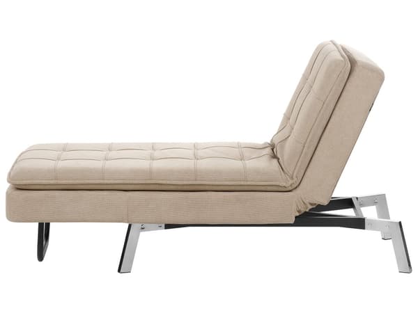 Chaiselong Beige Polyester Daybed med Justerbart Ryglæn Gæsteseng Multifunktionel Chaise Sofa Moderne til Stuen