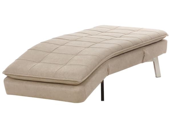 Chaiselong Beige Polyester Daybed med Justerbart Ryglæn Gæsteseng Multifunktionel Chaise Sofa Moderne til Stuen