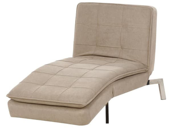 Chaiselong Beige Polyester Daybed med Justerbart Ryglæn Gæsteseng Multifunktionel Chaise Sofa Moderne til Stuen