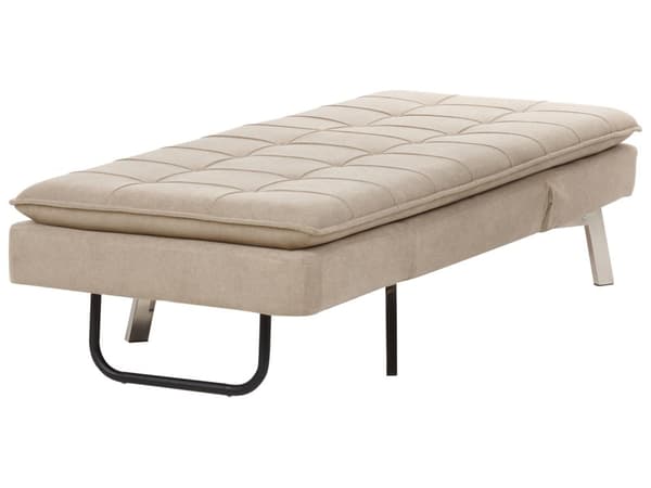 Chaiselong Beige Polyester Daybed med Justerbart Ryglæn Gæsteseng Multifunktionel Chaise Sofa Moderne til Stuen