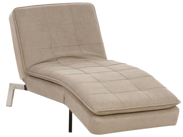 Chaiselong Beige Polyester Daybed med Justerbart Ryglæn Gæsteseng Multifunktionel Chaise Sofa Moderne til Stuen