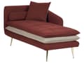 Miniatyrbild 4 av 11: Schäslong Beige Röd 164 x 77 x 72 cm Tyg Trä Metall Dekorativa Kuddar Tvåfärgade Tuftad Modern Vardagsrum