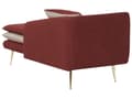 Miniatyrbild 6 av 11: Schäslong Beige Röd 164 x 77 x 72 cm Tyg Trä Metall Dekorativa Kuddar Tvåfärgade Tuftad Modern Vardagsrum