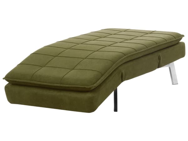 Schäslong Grön Polyester Stoppad Metallben Quiltad Justerbar 5 Positioner Modern Stil Vardagsrum