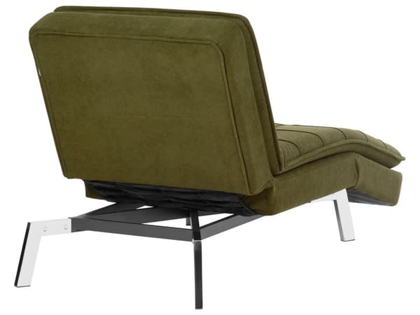 Schäslong Grön Polyester Stoppad Metallben Quiltad Justerbar 5 Positioner Modern Stil Vardagsrum