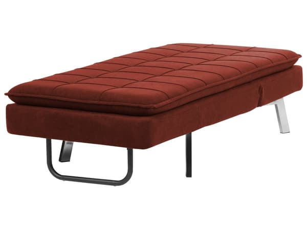 Schäslong Röd Polyester Stoppad Metallben Quiltad Justerbar 5 Positioner Modern Stil Vardagsrum