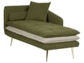 Miniatyrbild 4 av 11: Schäslong Grön Beige 164 x 77 x 72 cm Tyg Trä Metall Dekorativa Kuddar Tvåfärgade Tuftad Modern Vardagsrum