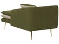 Miniatyrbild 6 av 11: Schäslong Grön Beige 164 x 77 x 72 cm Tyg Trä Metall Dekorativa Kuddar Tvåfärgade Tuftad Modern Vardagsrum