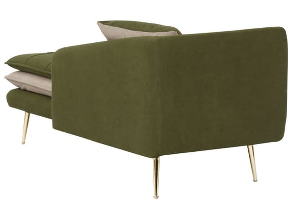 Schäslong Grön Beige 164 x 77 x 72 cm Tyg Trä Metall Dekorativa Kuddar Tvåfärgade Tuftad Modern Vardagsrum