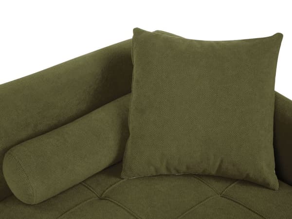 Schäslong Grön Beige 164 x 77 x 72 cm Tyg Trä Metall Dekorativa Kuddar Tvåfärgade Tuftad Modern Vardagsrum