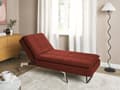 Miniatyrbillede 2 af 10: Chaiselong Rød Polyester Daybed med Justerbart Ryglæn Gæsteseng Multifunktionel Chaise Sofa Moderne til Stuen