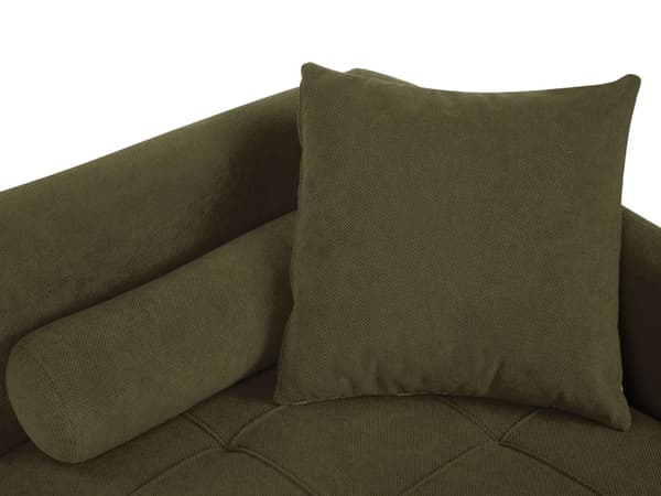 Chaiselong Grøn Beige Daybed med Ryglæn Gæsteseng Multifunktionel Chaise Højrevendt Sofa Moderne til Stuen