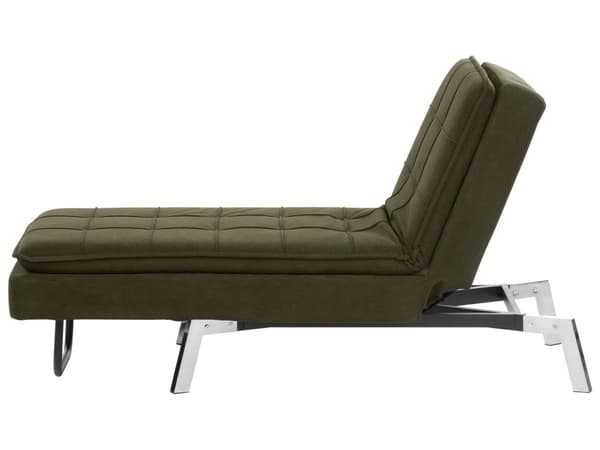 Chaiselong Grøn Polyester Daybed med Justerbart Ryglæn Gæsteseng Multifunktionel Chaise Sofa Moderne til Stuen