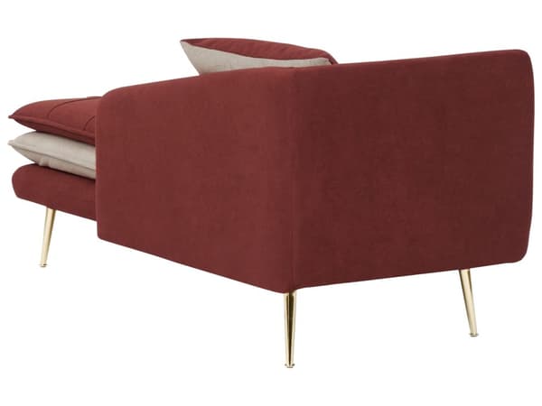 Chaiselong Rød Beige Daybed med Ryglæn Gæsteseng Multifunktionel Chaise Højrevendt Sofa Moderne til Stuen