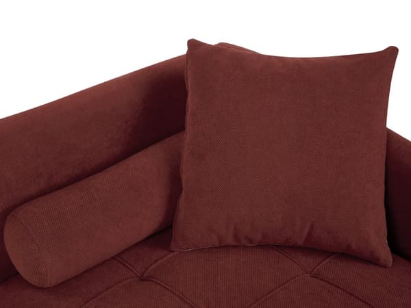 Chaiselong Rød Beige Daybed med Ryglæn Gæsteseng Multifunktionel Chaise Højrevendt Sofa Moderne til Stuen