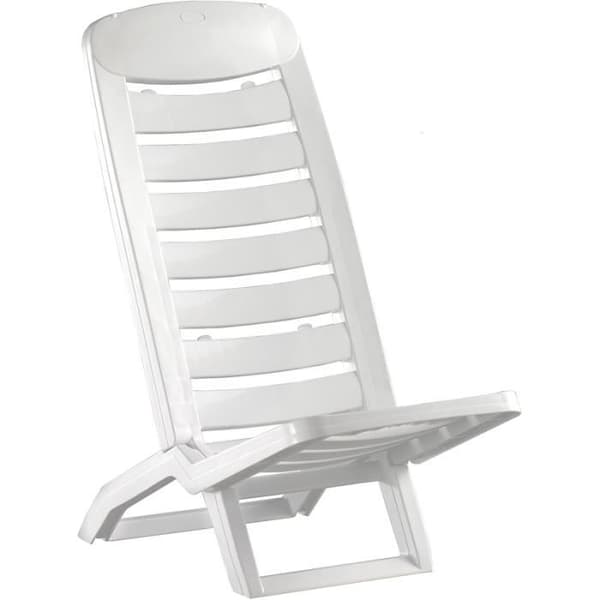 Plastica Alto Sele fällstol i aluminium - vit - 8 x 38 x 100 cm