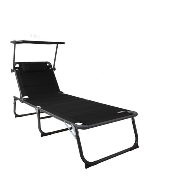 Homecall Chair - 30037 - Fåtölj med integrerat solskydd och snabbtorkande skum, XXL-format, 200 x 70 cm (svart)