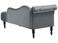 Miniatyrbillede 5 af 10: Chaiselong Grå Velour Daybed med Ryglæn Gæsteseng Multifunktionel Chaise Venstrevendt Sofa Moderne til Stuen