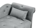 Miniatyrbillede 6 af 10: Chaiselong Grå Velour Daybed med Ryglæn Gæsteseng Multifunktionel Chaise Venstrevendt Sofa Moderne til Stuen