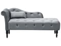 Miniatyrbillede 1 af 10: Chaiselong Grå Velour Daybed med Ryglæn Gæsteseng Multifunktionel Chaise Venstrevendt Sofa Moderne til Stuen