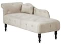 Miniatyrbillede 4 af 9: Chaiselong Lys Beige Velour Daybed med Ryglæn Gæsteseng Multifunktionel Chaise Venstrevendt Sofa Moderne til Stuen