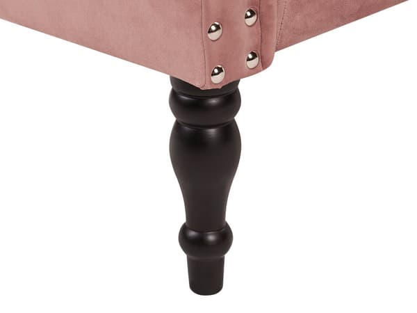 Chaiselong Lyserød Velour Daybed med Ryglæn Gæsteseng Multifunktionel Chaise Venstrevendt Sofa Moderne til Stuen